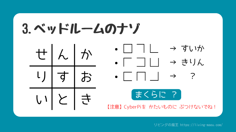 【CyberPiナゾ解き】ベッドルームのナゾ